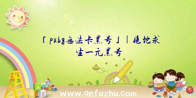 「pubg无法卡黑号」|绝地求生一元黑号